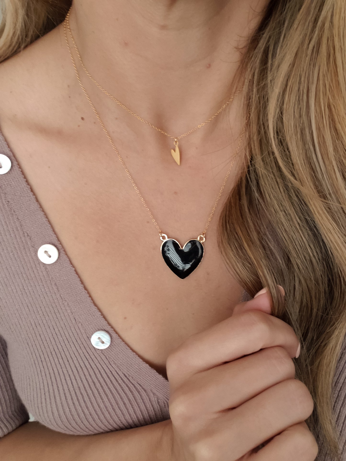 El Corazón Necklace in Black