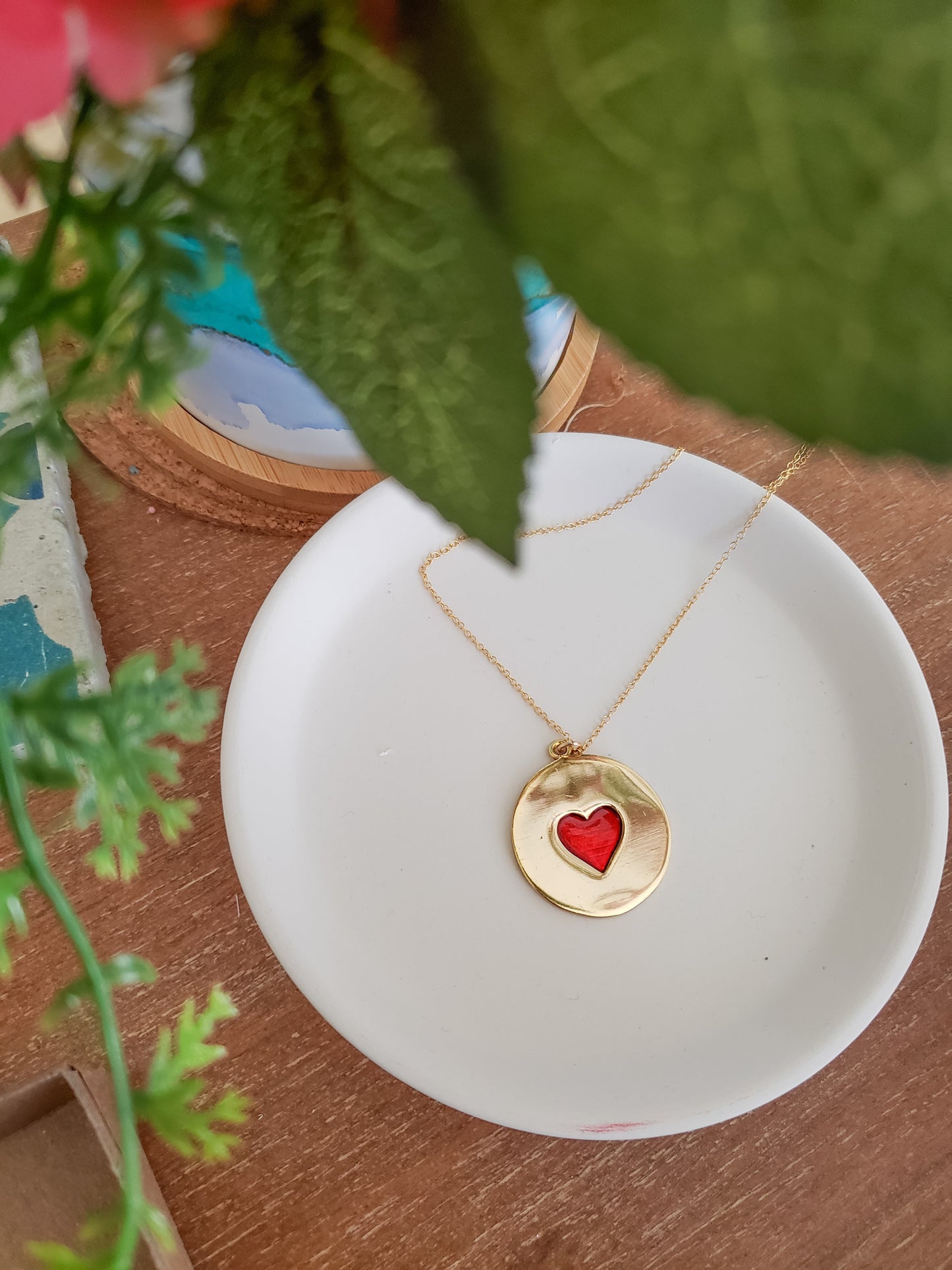 Catch My Heart Necklace in Red