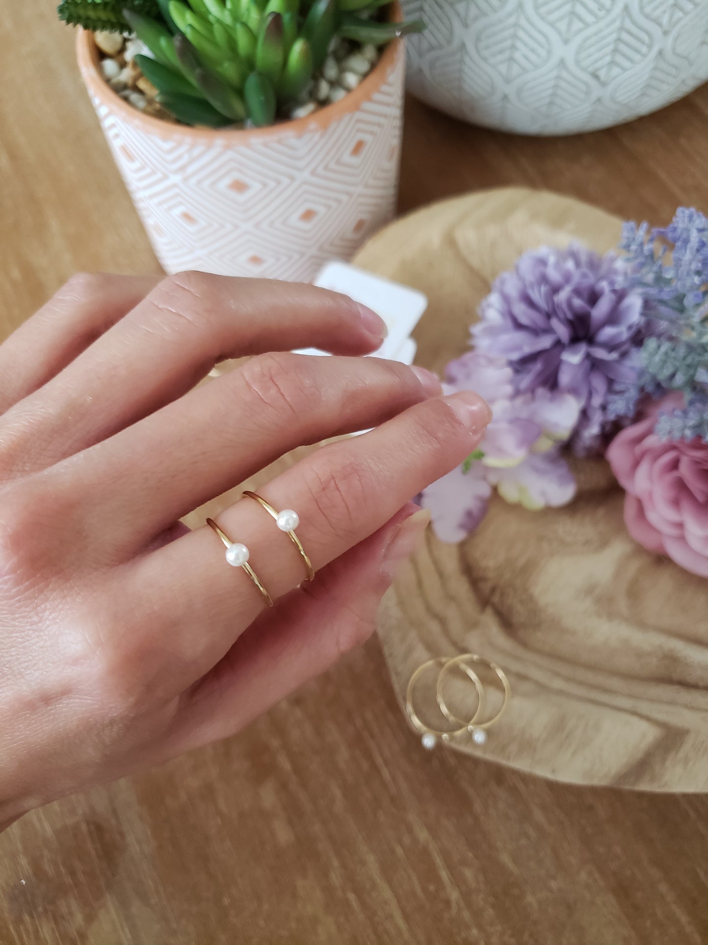 Opal + Pearl Stacking Rings