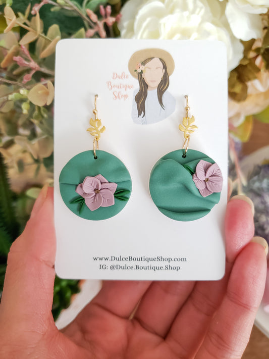 Draped Round Floral Earrings II