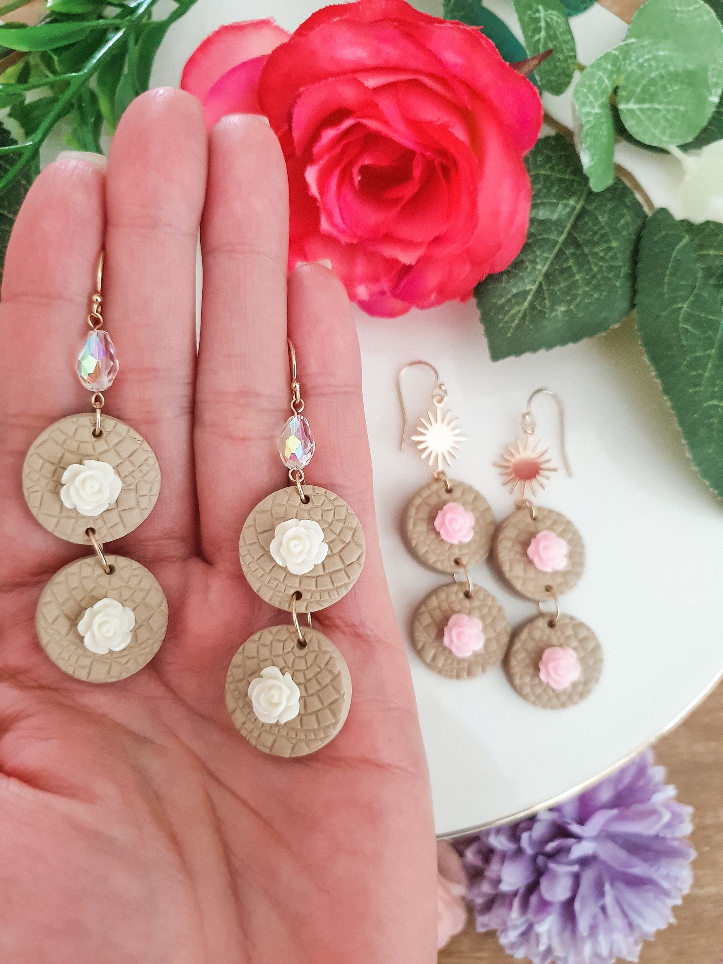 Small Nude Statement Earrings